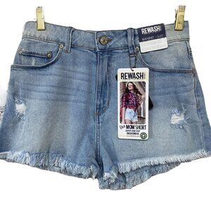 NWT Rewash Denim Mom Shorts 5 /27 Light wash distressed